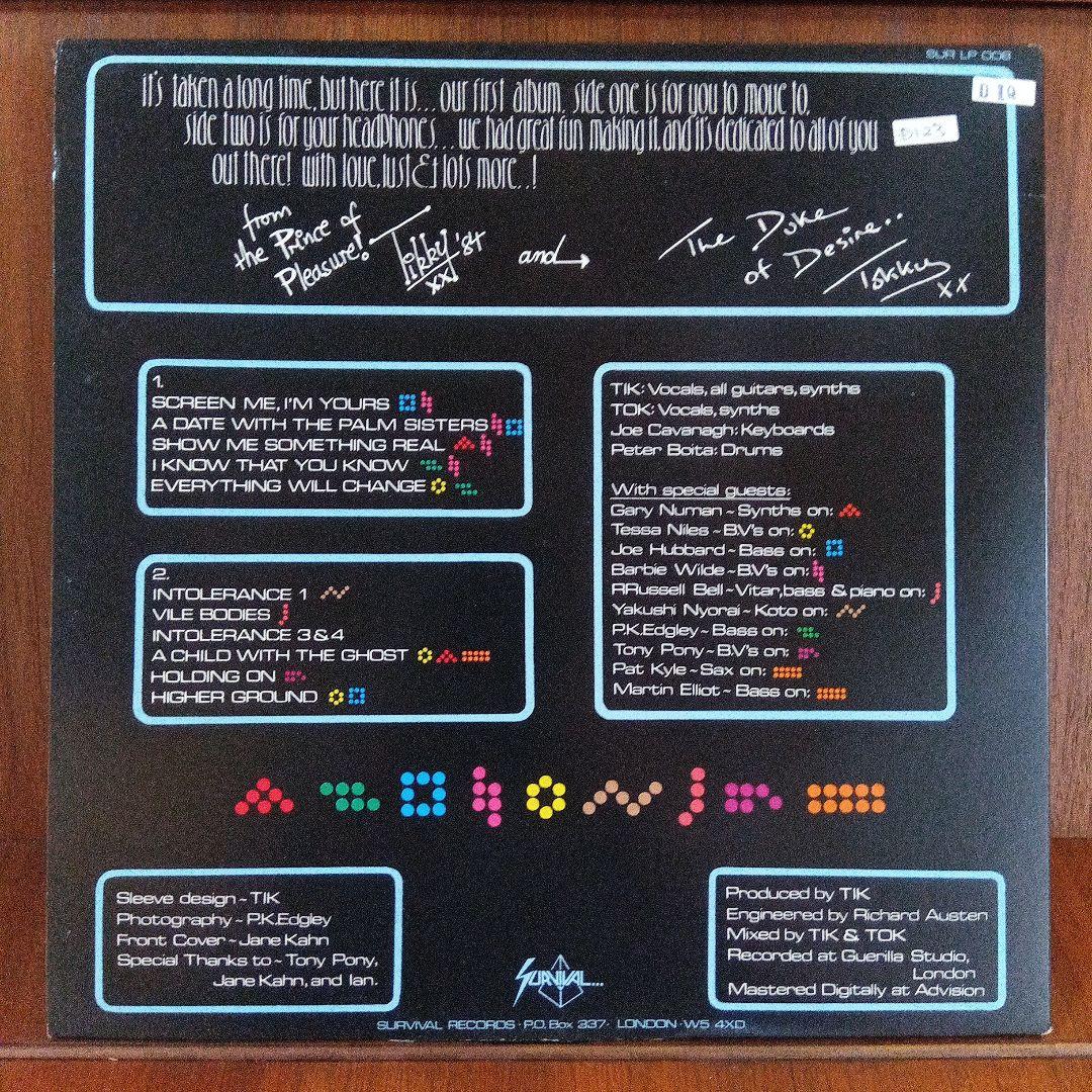 英LP　TIK＆TOK / intolerance 　SURLP008　W