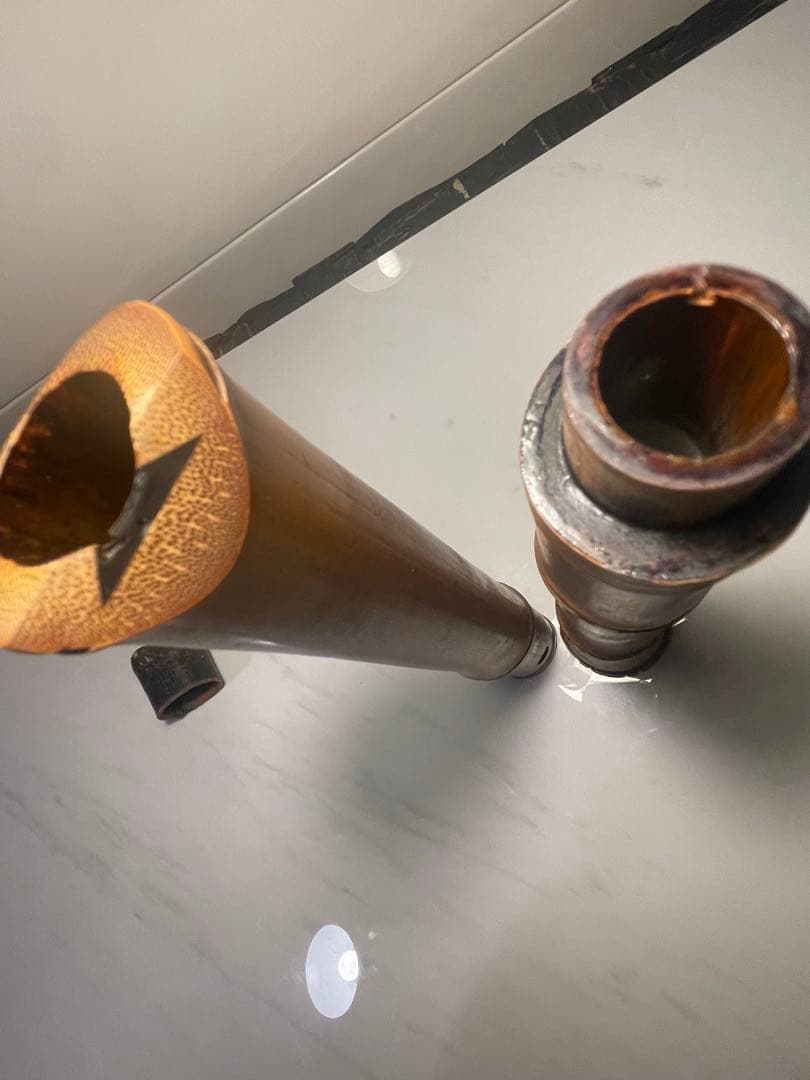 【真竹製 地無し尺八】1尺8寸 廼風銘 継ぎ有 現状品 和楽器