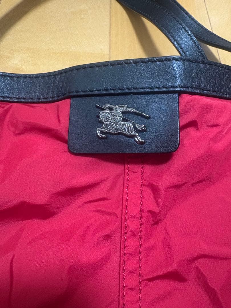 BURBERRY バーバリー ボストンバッグ バッグ レディース カード付き 赤