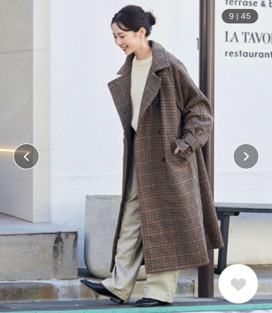 こ*ね様 フリークス　美品　ガンクラブチェック　スタンドカラートレンチコート