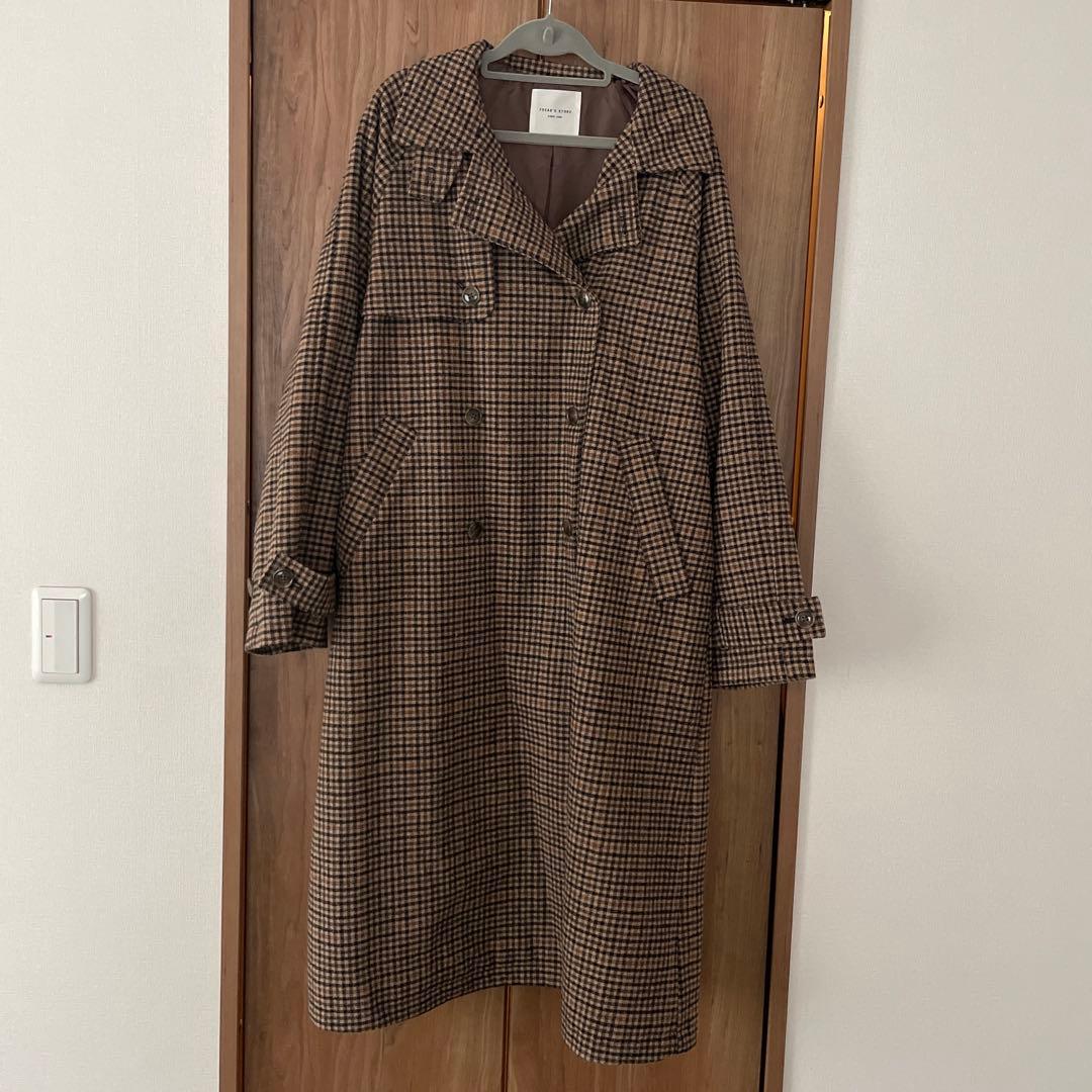 こ*ね様 フリークス　美品　ガンクラブチェック　スタンドカラートレンチコート