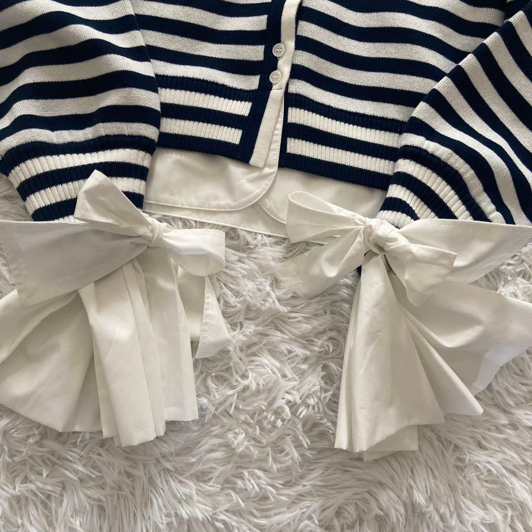 Bibiy ANGELIQUE KNIT ボーダー カーディガン