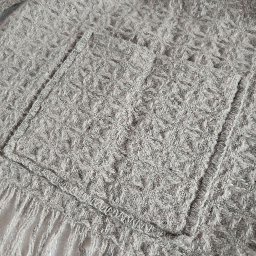 美品◆KLIPPAN クリッパン ポケット付きストール　グレー　エコウール　北欧