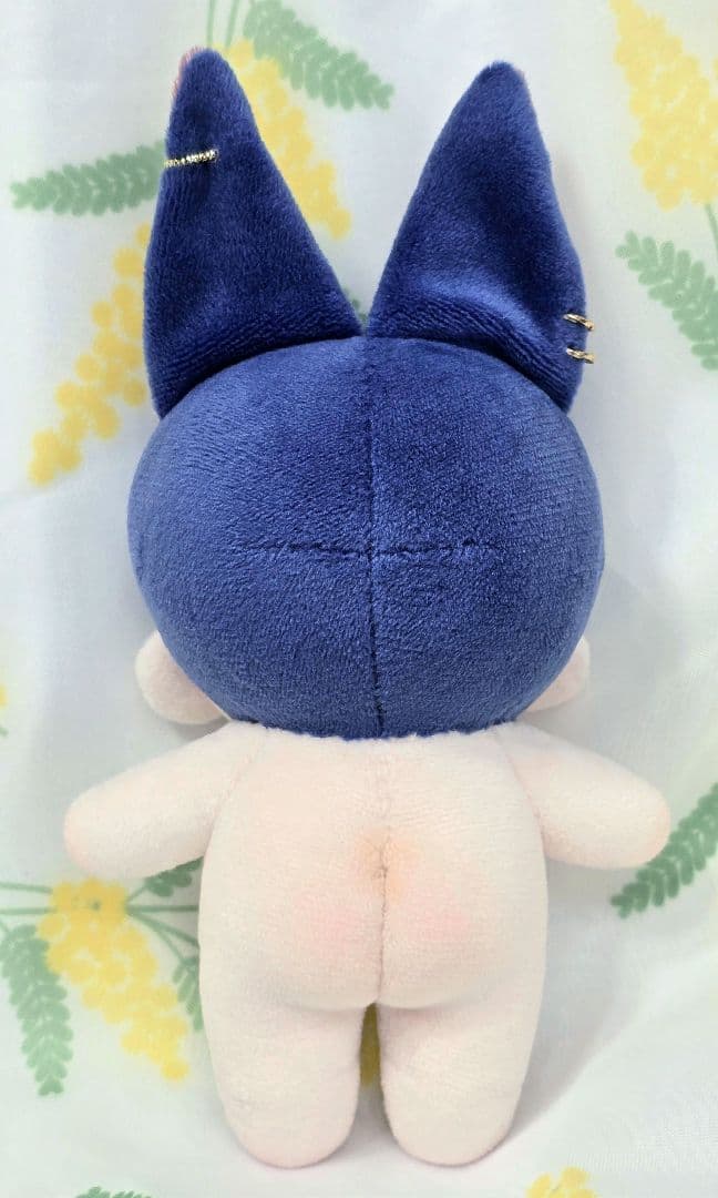 自作 無属性 ぬいぐるみ 骨入り 青髪のケモ耳くん 10cm