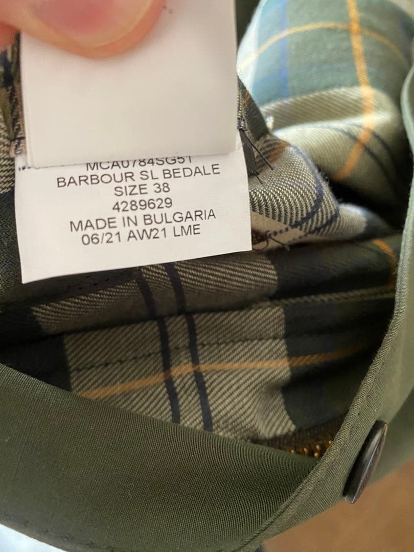 美品 Barbour BEDALE ノンワックス OLIVE M 値下げ