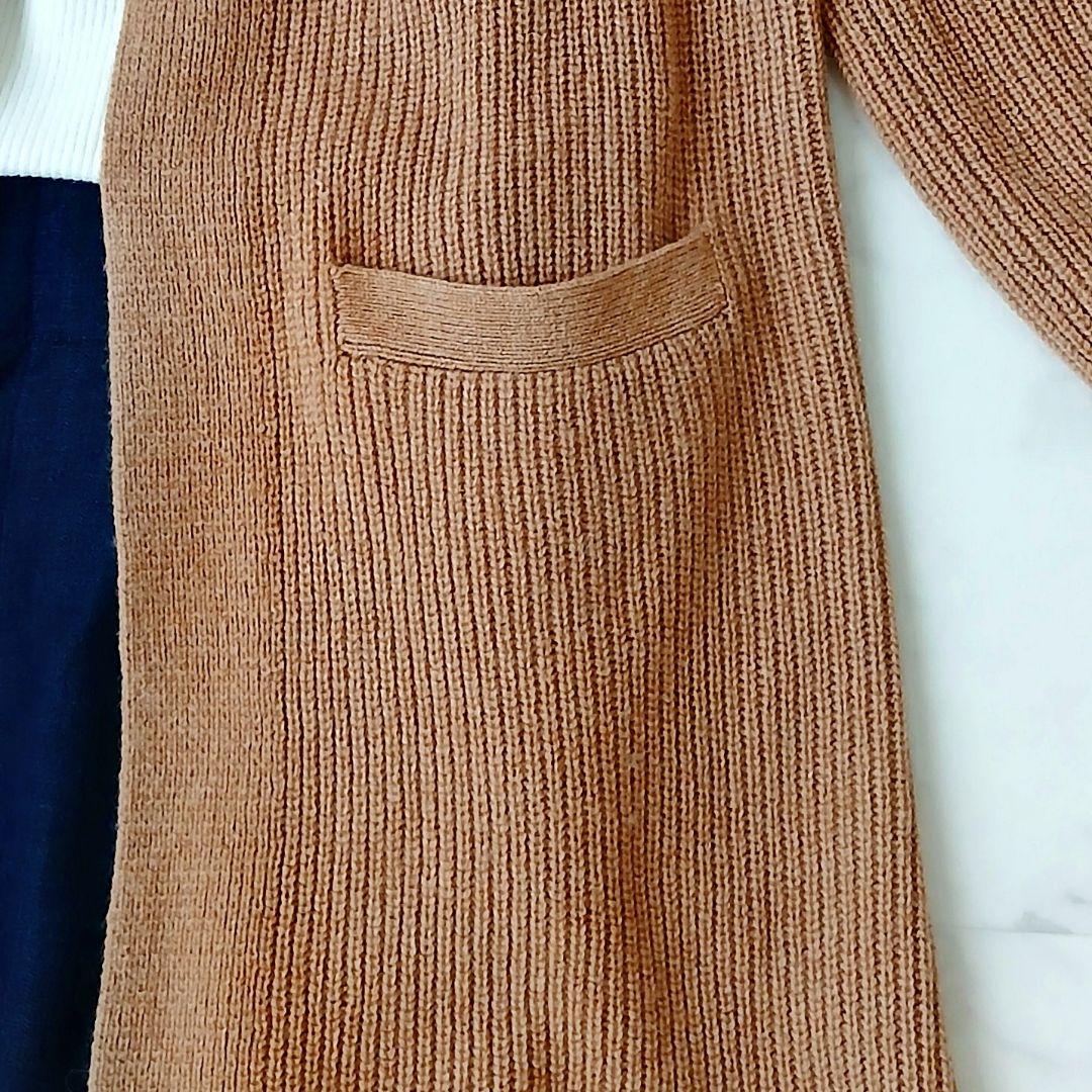 美品 ポロ ラルフローレン 上質 ウールカシミヤ ロングカーディガン ブラウン