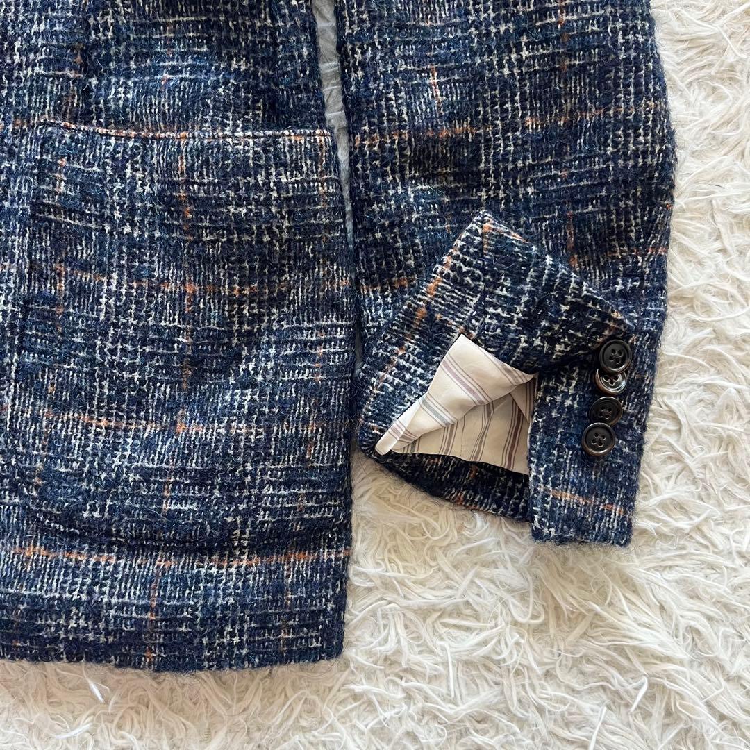 <美品>LARDINI ダブル ウール ツイード ジャケット サイズ44