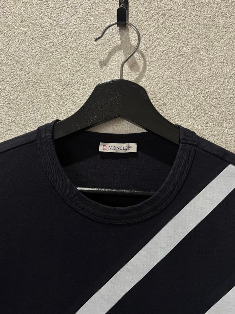 MONCLER Tシャツ ブラック×ホワイト メンズ sizeS