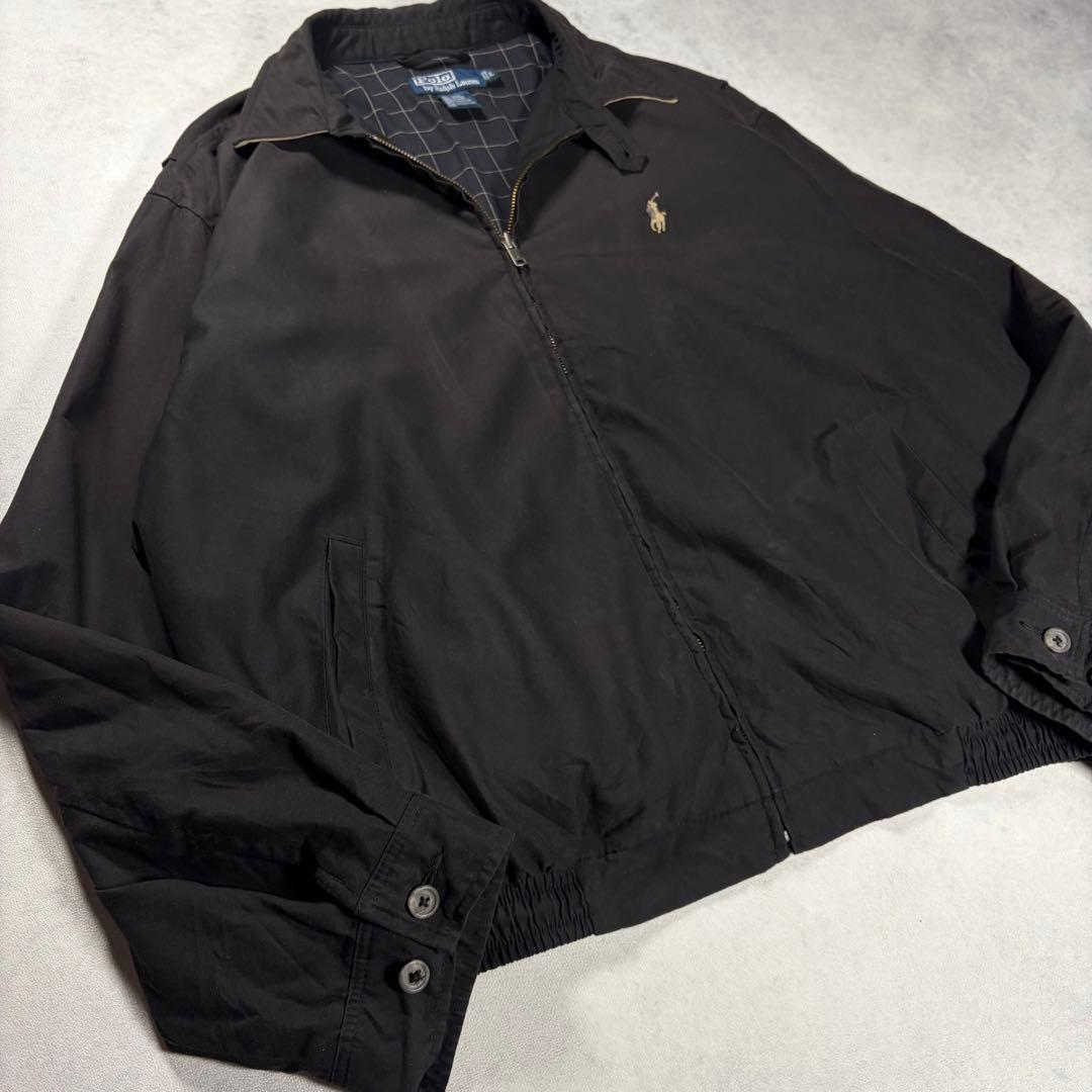 L ブラック 90s Ralph Laurenラルフローレン スウィングトップ