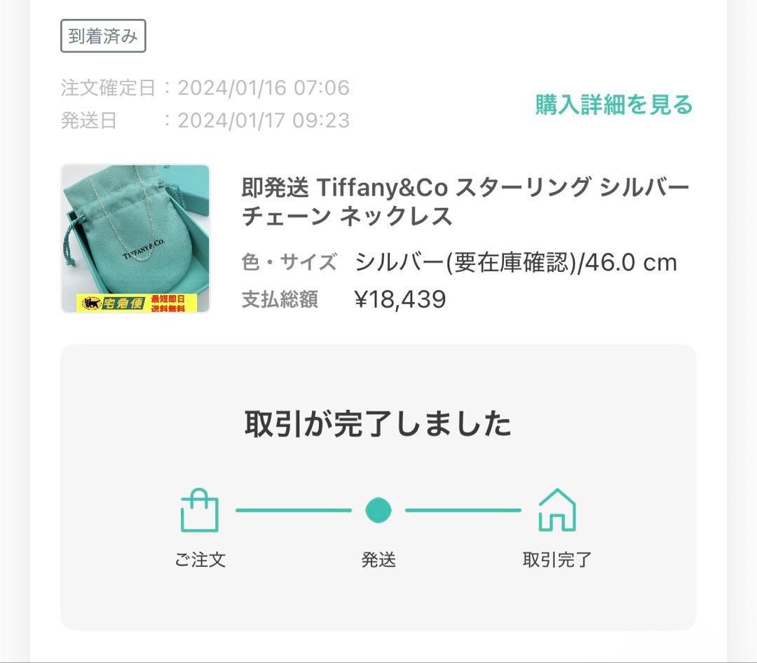 Tiffany & Co. スターリングシルバー チェーン46cm