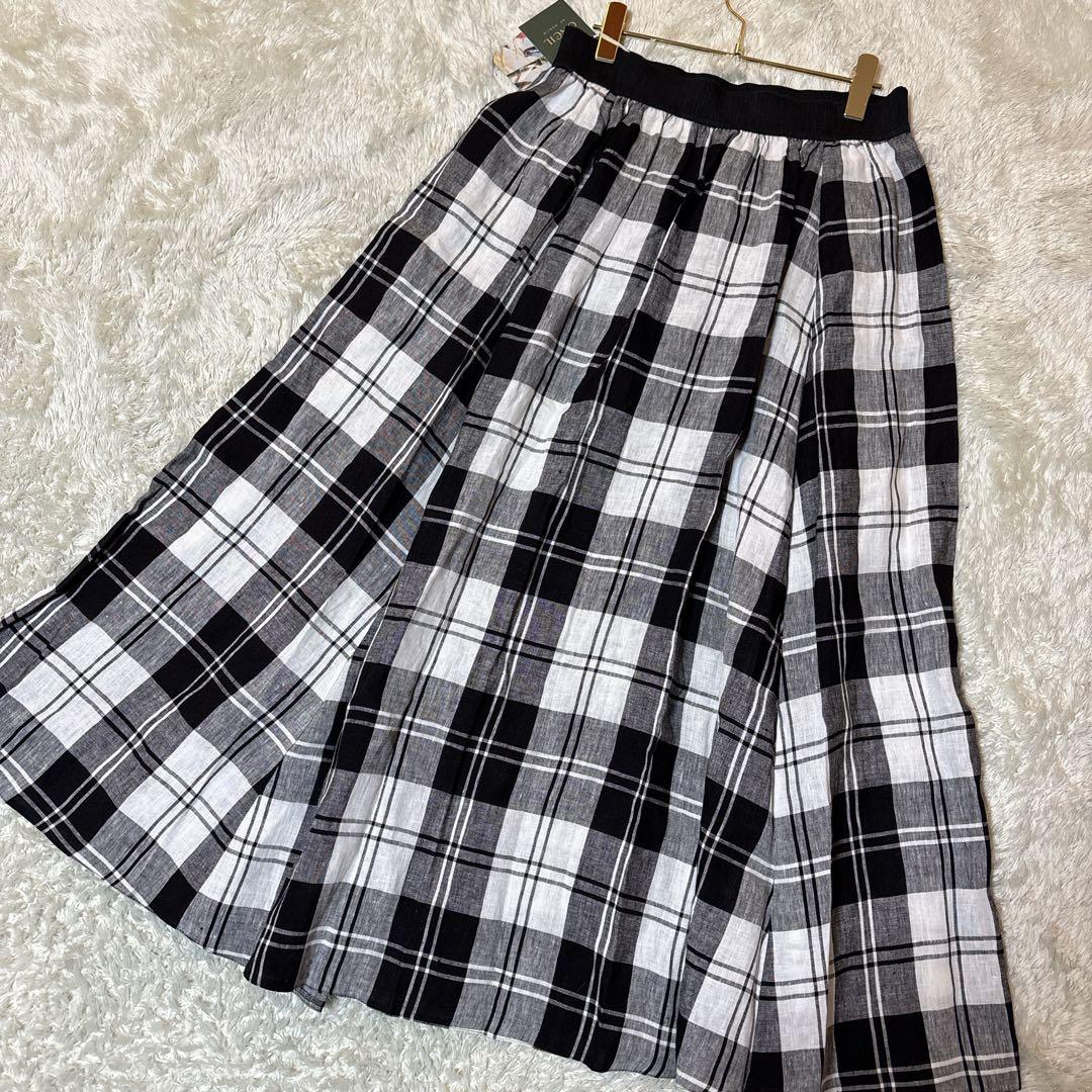 新品タグ付き＊ONEIL OF DUBLIN チェック　リネン100 スカート