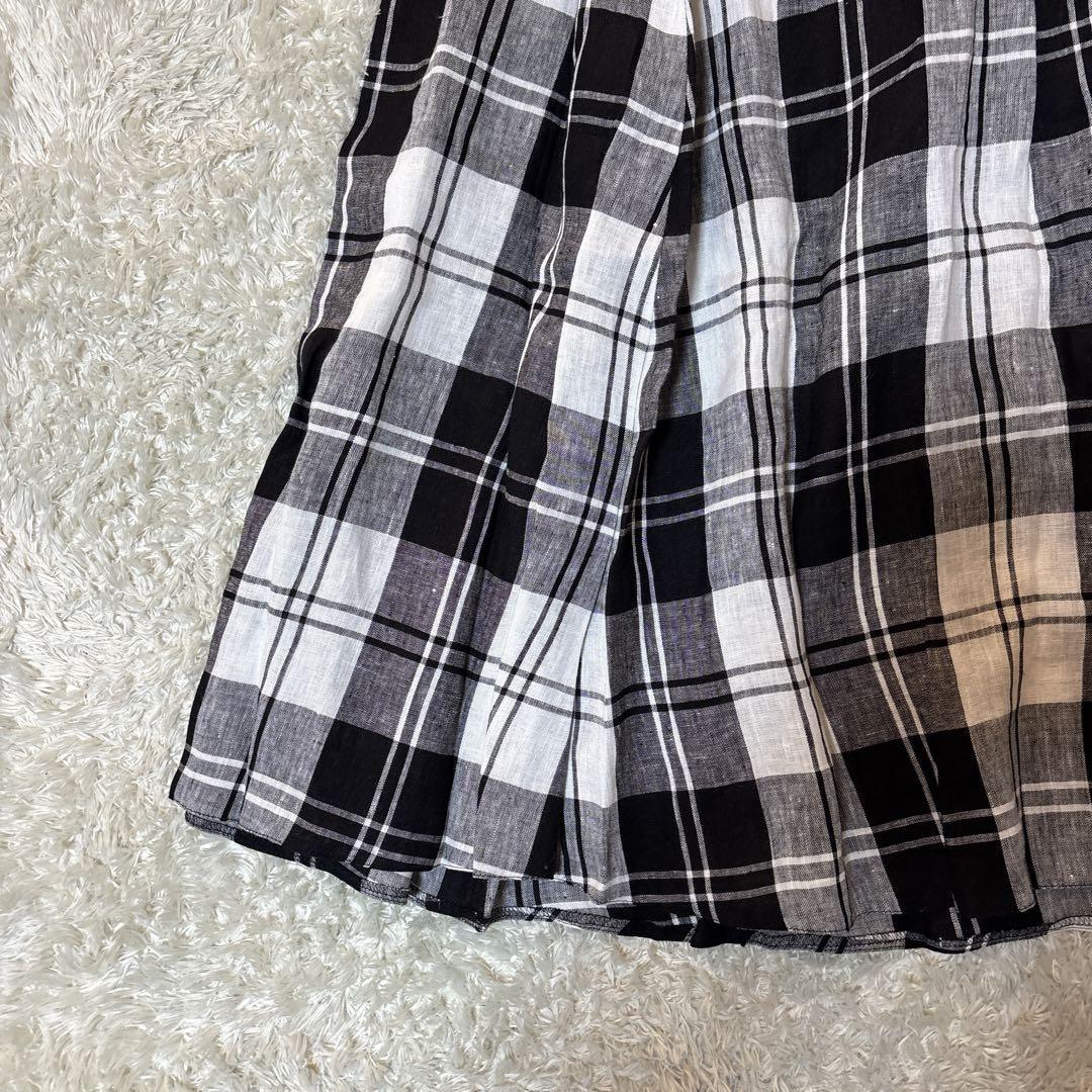 新品タグ付き＊ONEIL OF DUBLIN チェック　リネン100 スカート