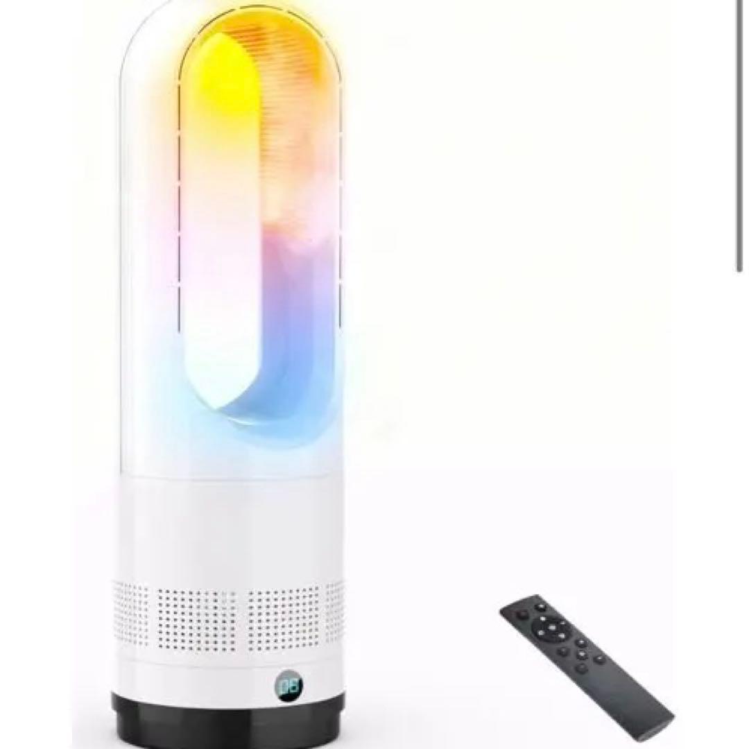 セラミックヒーター 扇風機 羽根なし タワーファン 静音 冷暖兼用 リモコン付