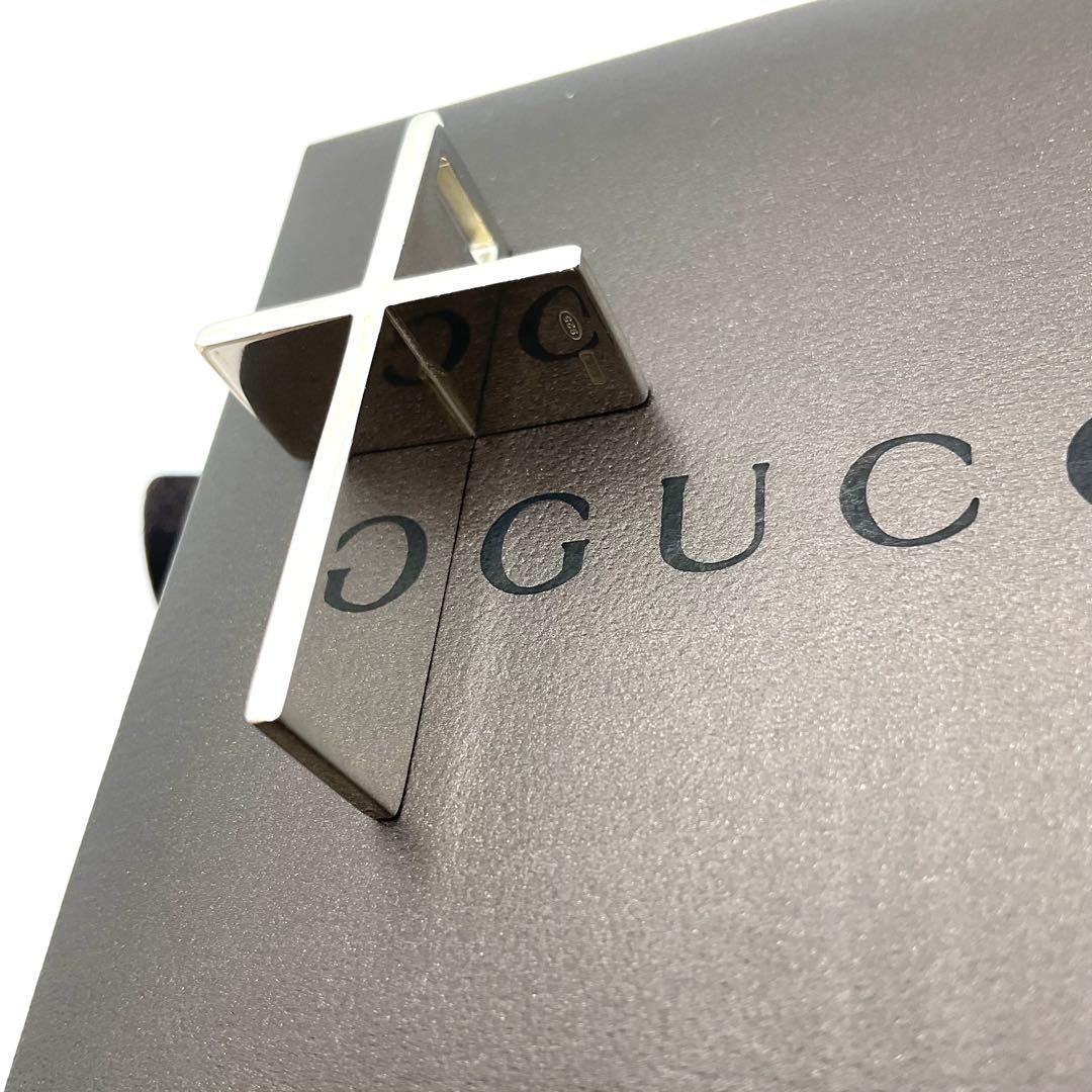 グッチ GUCCI ネックレス トップ クロス シルバー925 箱 保存袋