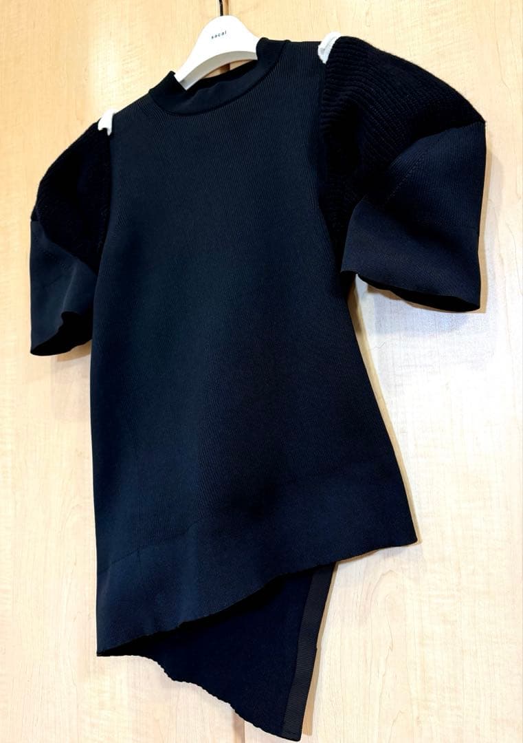 Green様 ★sacai サカイ★黒 スウェット ジャージ 半袖 カットソー