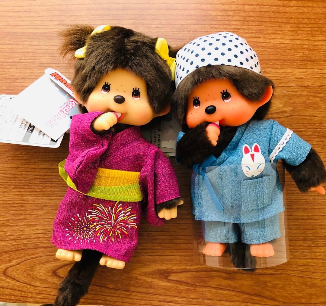【新品タグ付き】花火じんべぇのモンチッチくん& 花火浴衣のモンチッチちゃん
