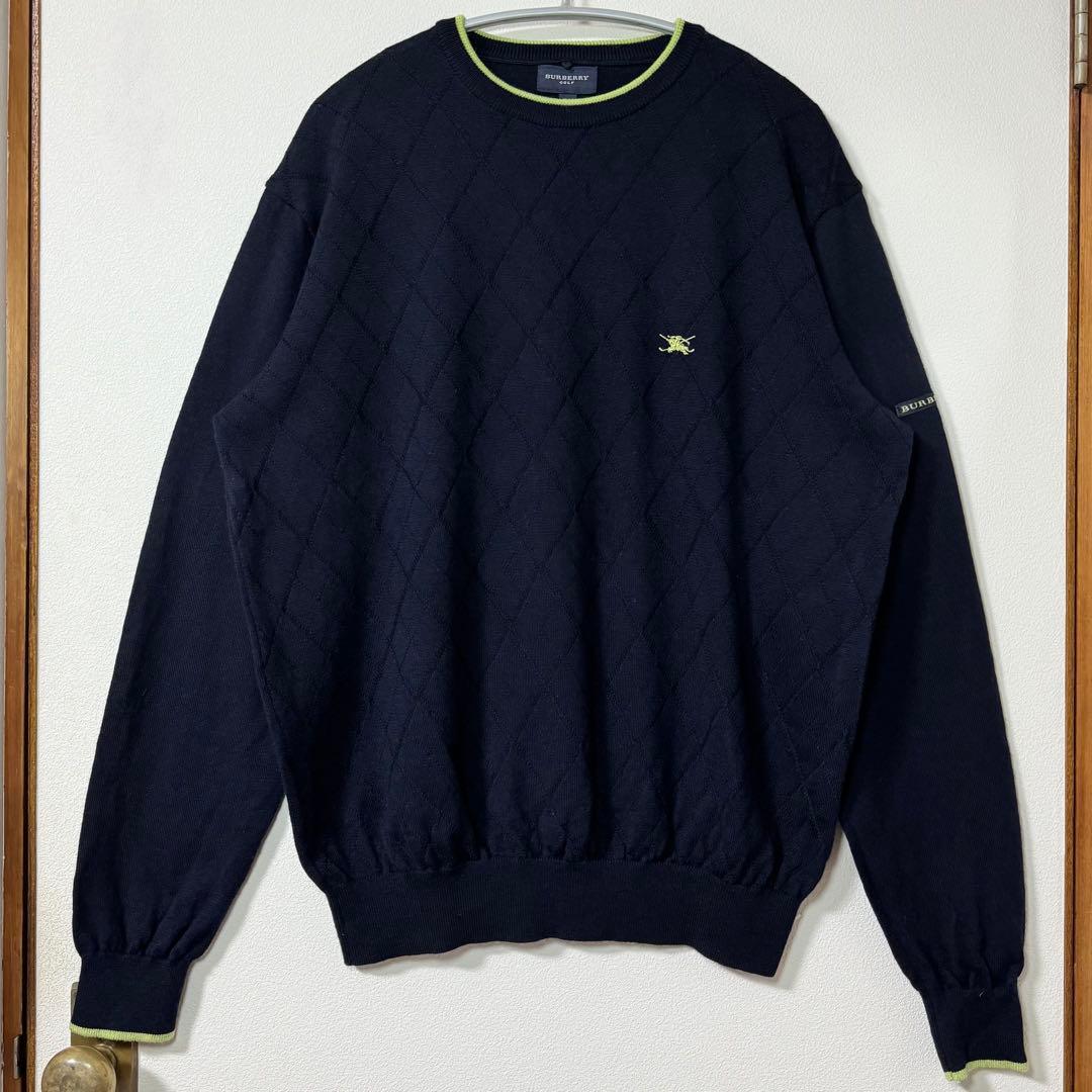 美品 BURBERRY GOLF バーバリーゴルフ セーター ハイネック 裏地