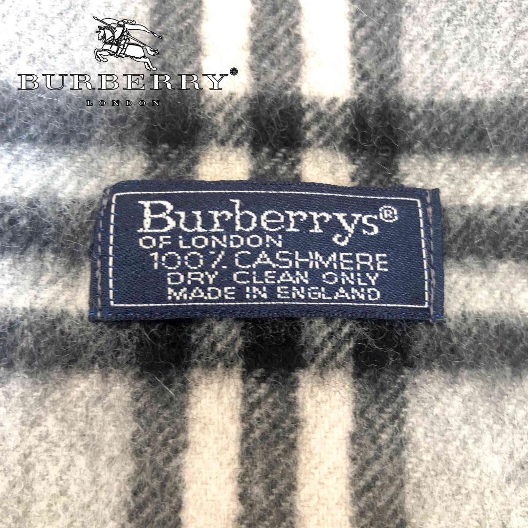 Burberrys カシミア100% マフラー（ノバチェック／グレイ）