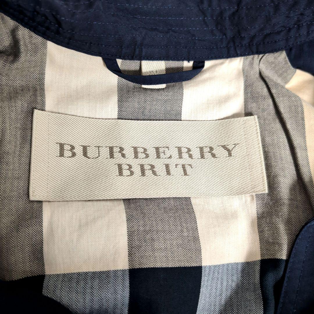 dd42 BURBERRY BRIT トレンチコート フルノバチェック ネイビー