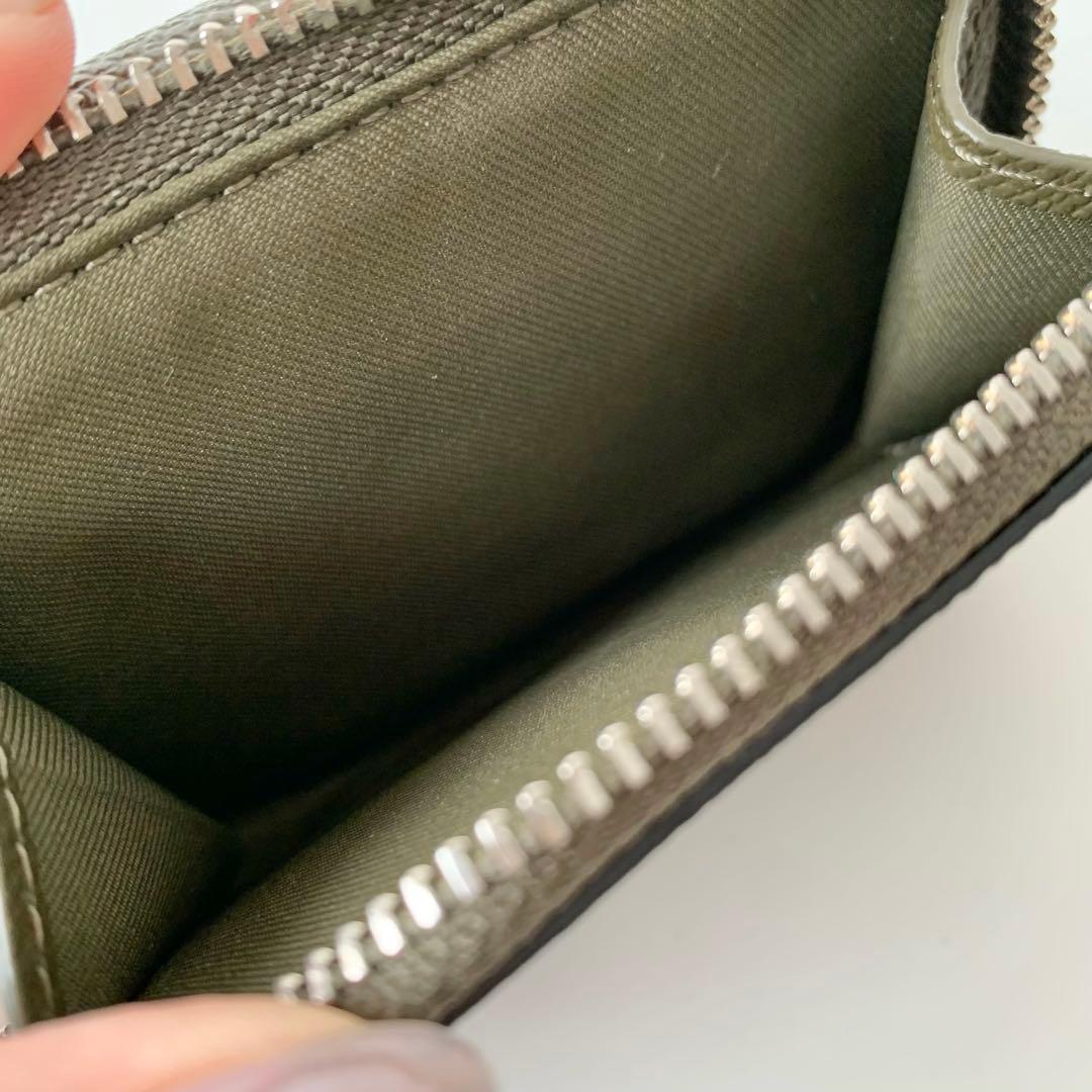 【COACH】コーチ　三つ折り財布　コンパクトウォレット　ミニ財布　カーキ　新品