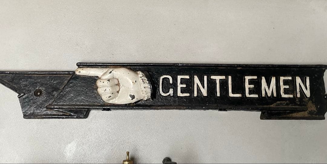 アンティーク 金属製看板 ヴィンテージ　GENTLEMEN