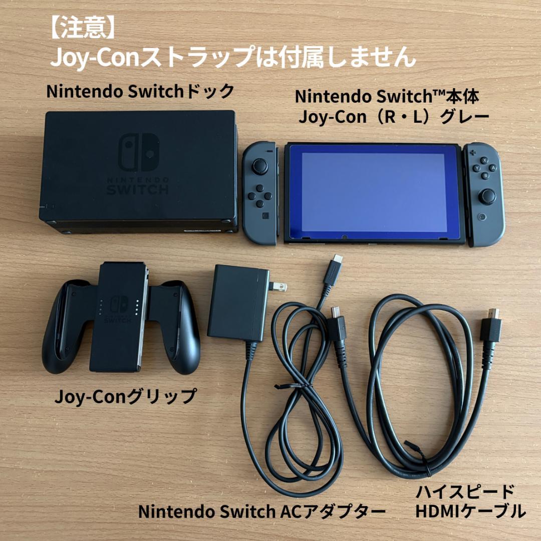 Nintendo Switch 本体 Joy-Conグレー 美品 ストラップ欠品