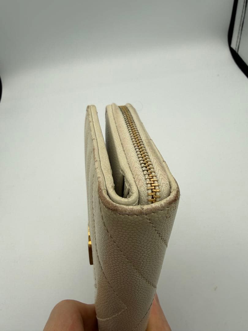 サンローランSAINT LAURENT 二つ折り財布 クリーム　ミニ財布
