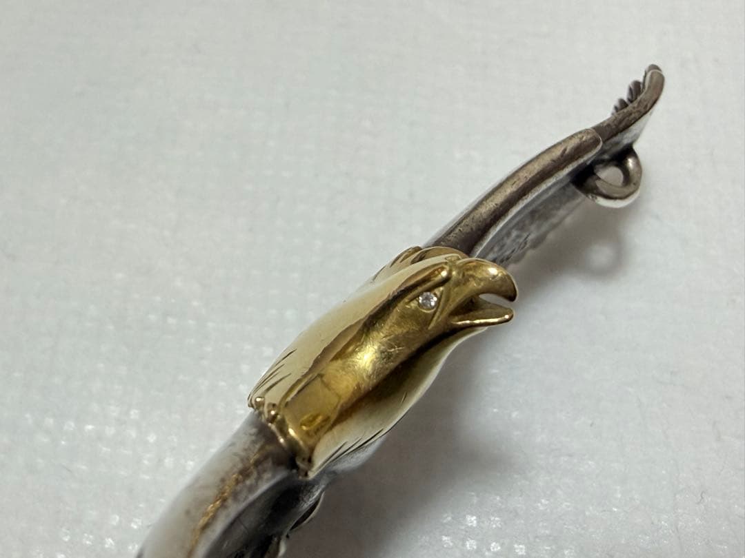 WING ROCK 頭金イーグル 両目ダイヤ サイズL K18 約40g