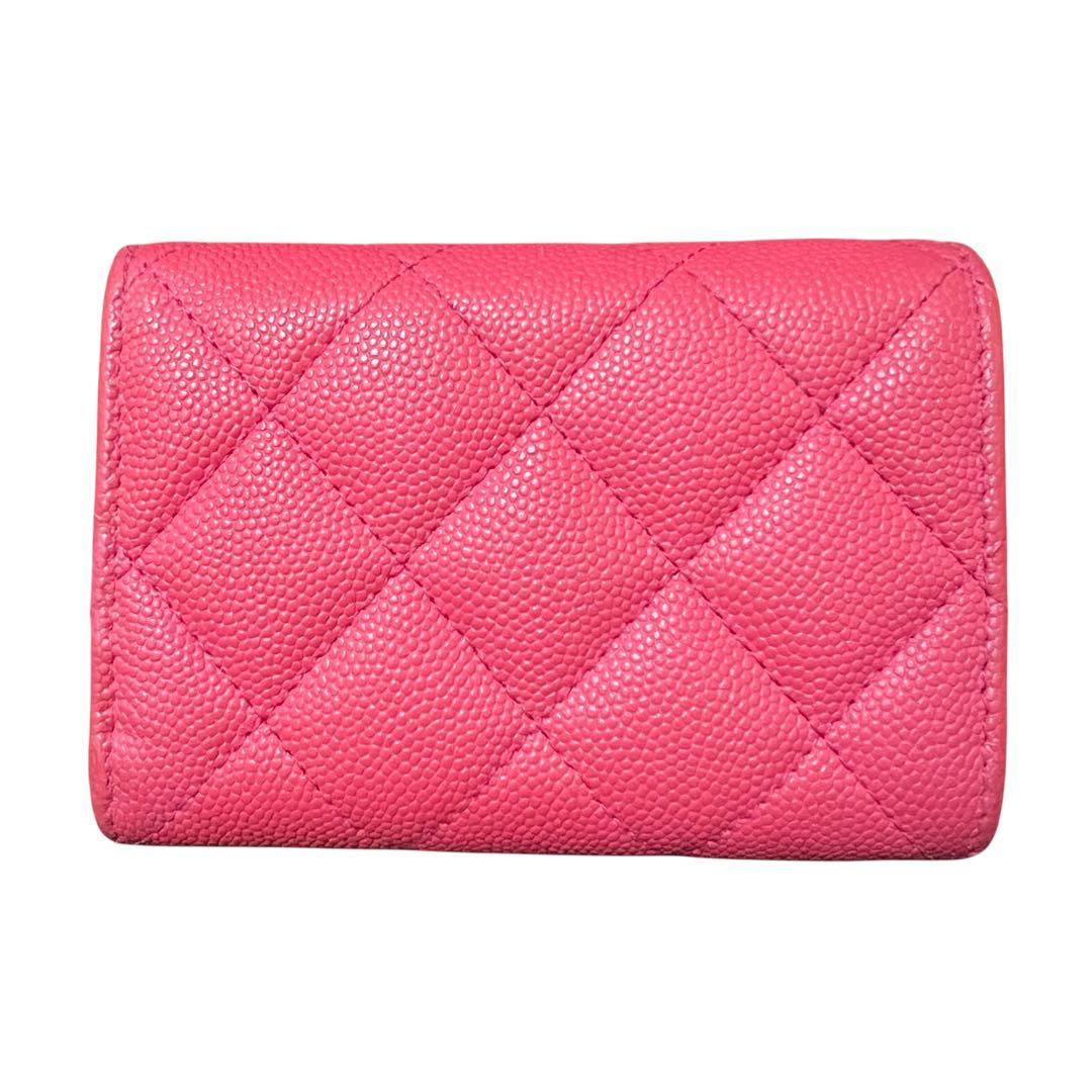 CHANEL シャネル キャビアスキン マドモアゼル マトラッセ 三つ折り財布