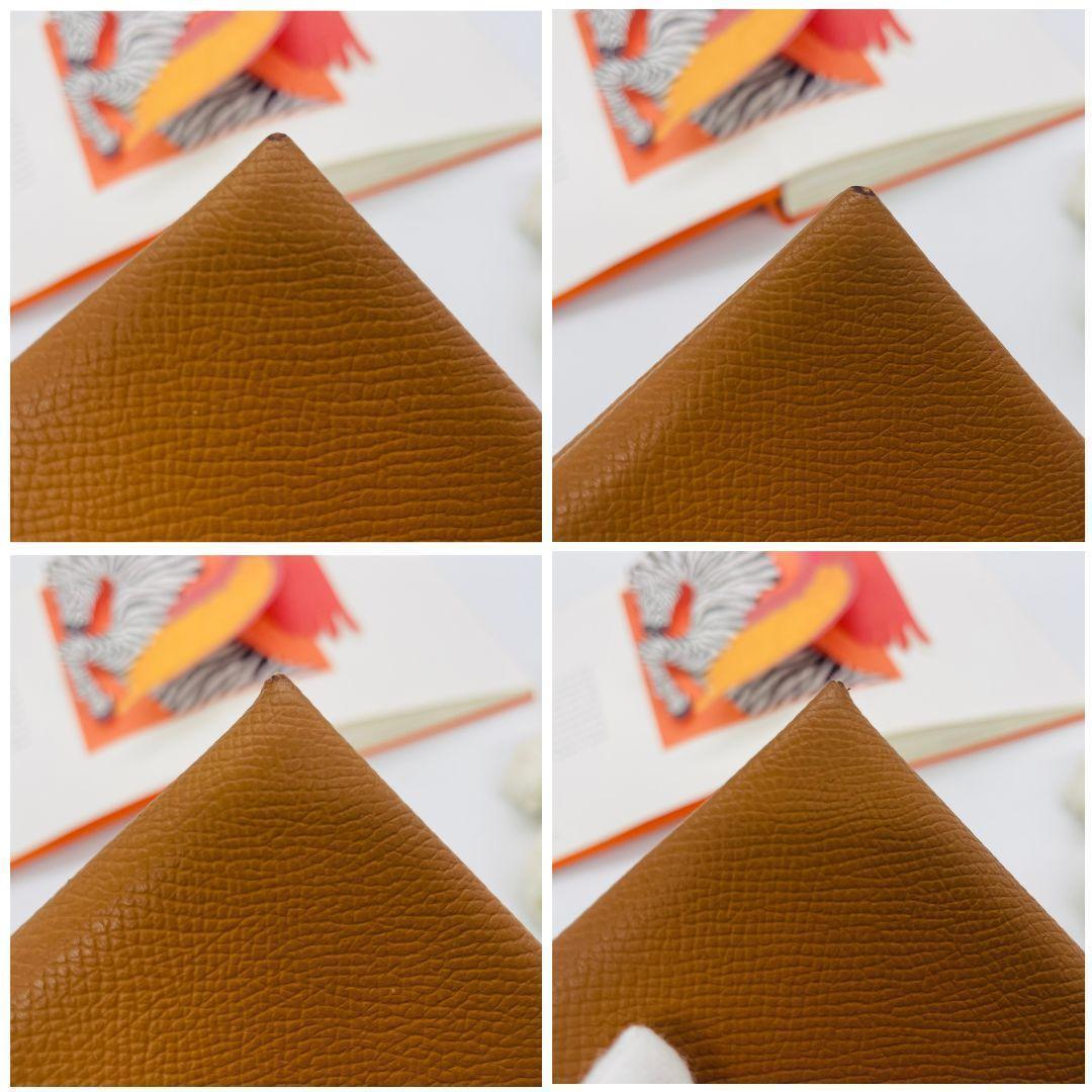 HERMES エルメス カルヴィ ケース ブラウン ヴォーエプソン　レザー