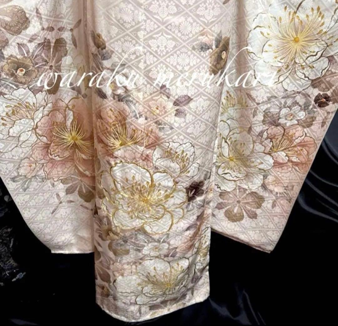 ◆くすみピンク◆金駒刺繍◆金彩加工◆ 豪華正絹振袖◆ フルセット◆フルオーダー