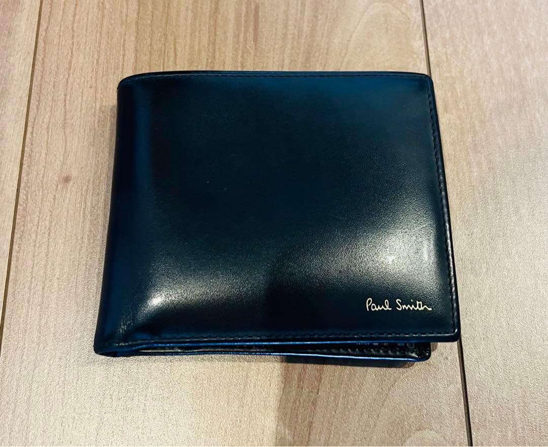 Paul Smith 折り財布 黒 ストライプ