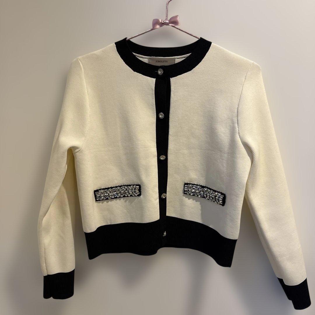 JUSGLITTY メニービジュー カーディガン アンサンブル完売品
