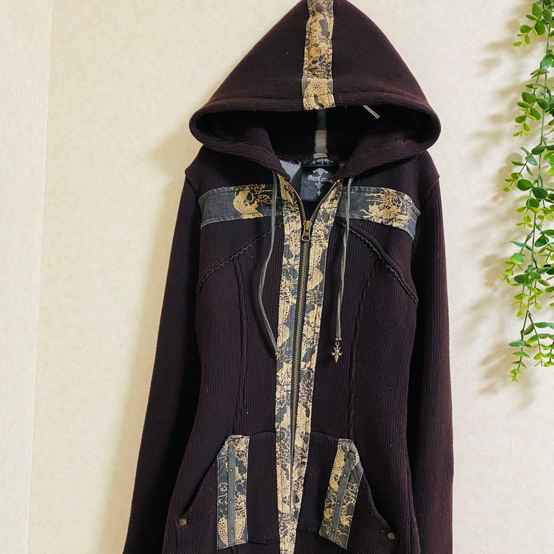 オッズクローチェ　ひざ丈ワンピース　F 切替デザイン　フロントジップ　ゴシック