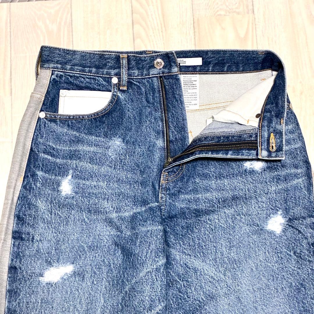 DOUBLE STANDARD CLOTHING ニットドッキングデニムパンツ