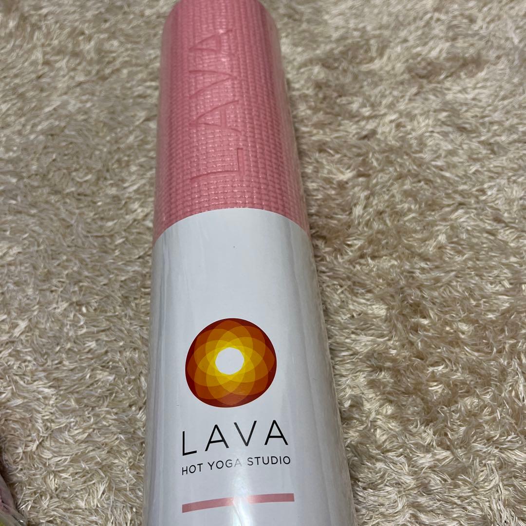 LAVA ホットヨガ　ヨガマット（ピーチ）&マットケース　ヨガラグ　3点セット