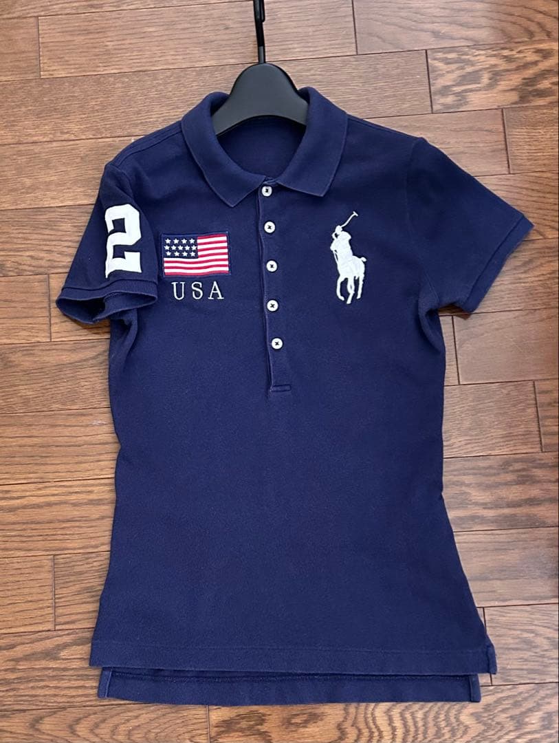 Ralph Lauren ビックポニー ポロシャツ S ネイビー 5つボタン