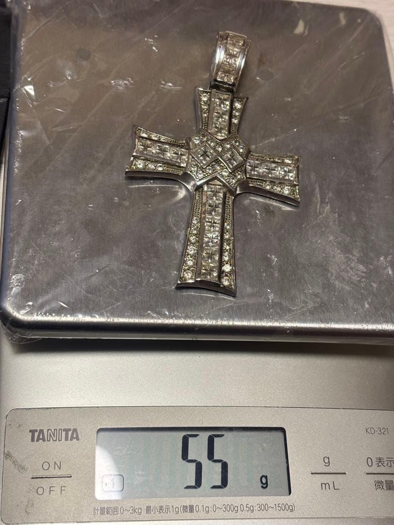 N*0様 超特大　クロスネックレス　55g
