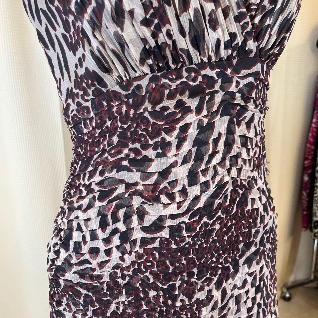 【新品】Tadashi Shoji タダシショージ ホルターネックヒョウ柄ドレス