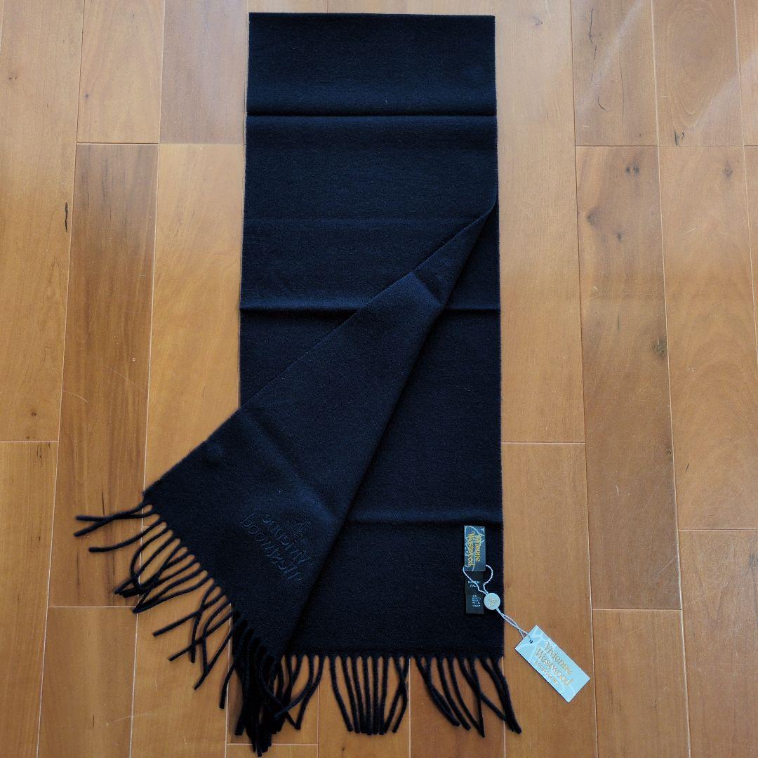 【新品】Vivienne Westwood マフラー 紺色 ／ウール100%