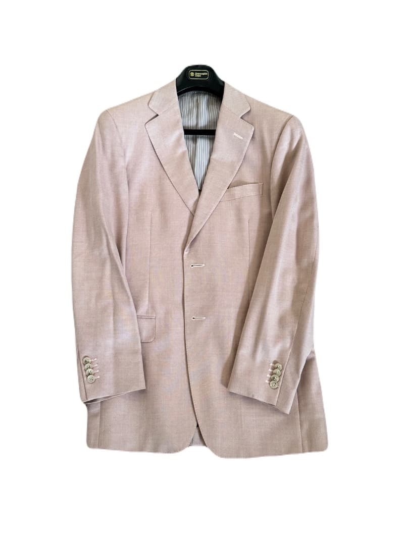 ZEGNA 薄いピンク シルクウール テーラードジャケット