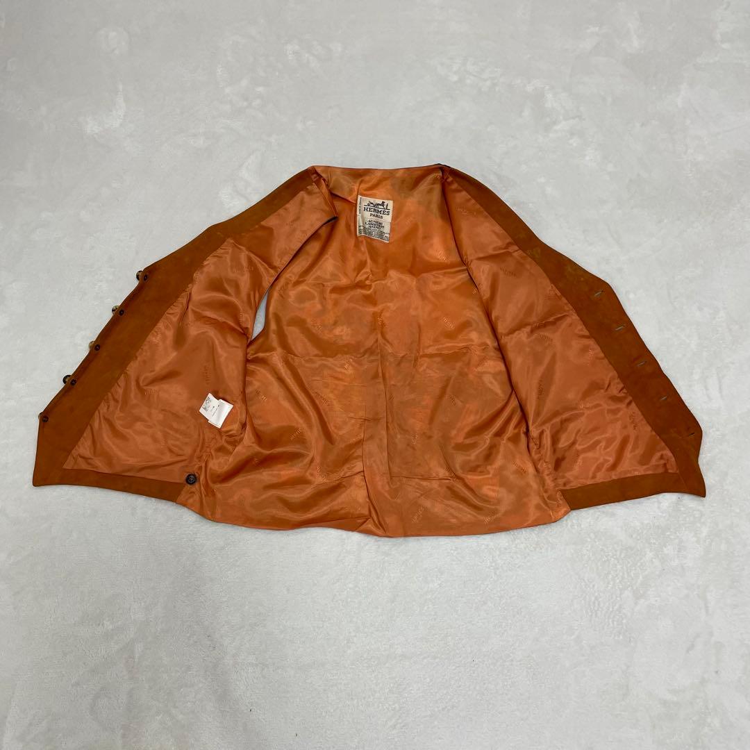 h*i様 希少 HERMES SICHUAN 四川省 ベスト ジレ 羊革 シルク