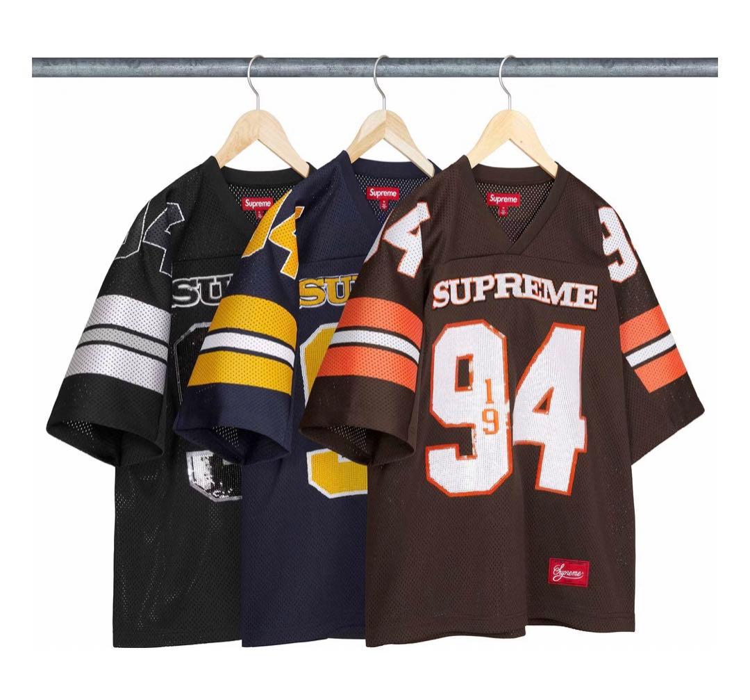 トップス SUPREME Sequin Football Jersey Black L