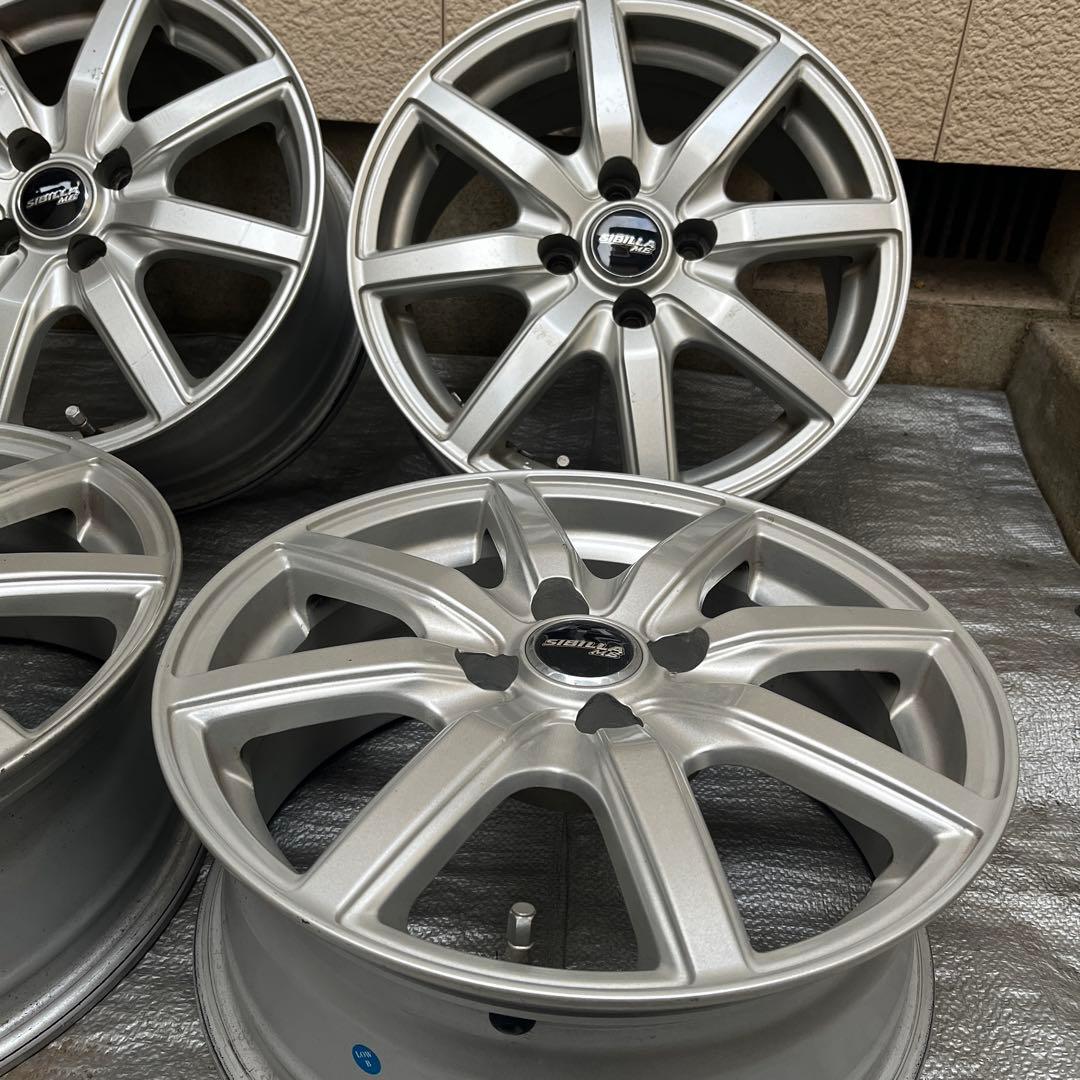 国産車 6.0J15 4/100 +43 アルミホイール 15インチ シルバー