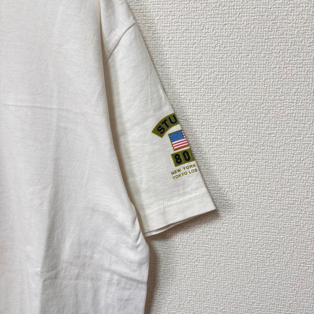 STUSSY ステューシー ホワイト Tシャツ 熊 ベア USA製 L オールド