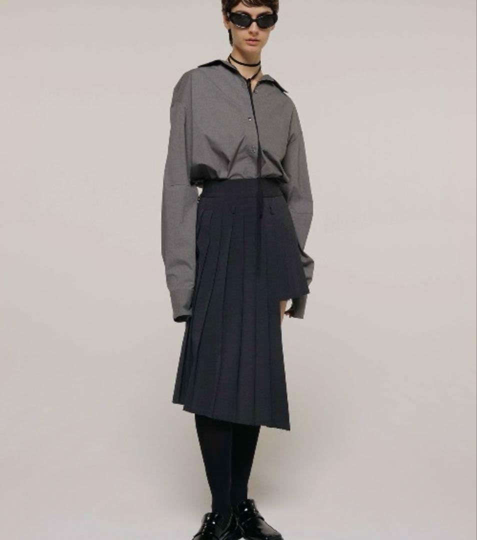 josemoon SCREW PLEATS SKIRT グレー
