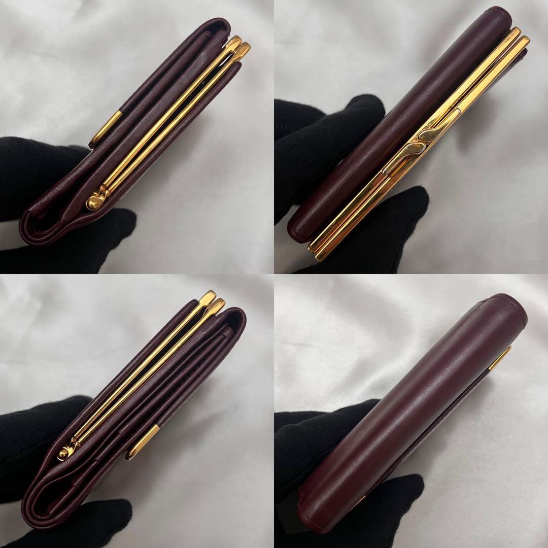 ◇Gカード付き美品◇カルティエ　マストライン　コンパクト折り財布　がま口