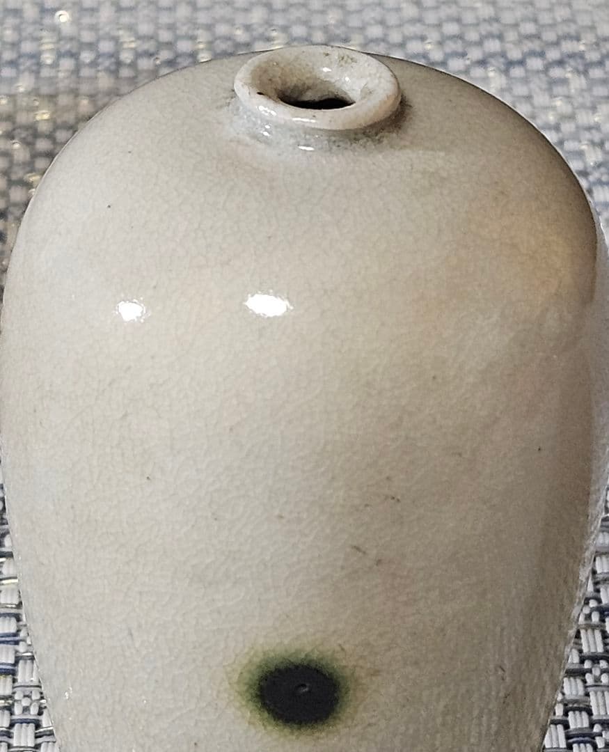 中国古陶磁器　中国古美術　古玩　清朝　 清代　白磁　点緑釉　小壺　花入　鼻煙壺