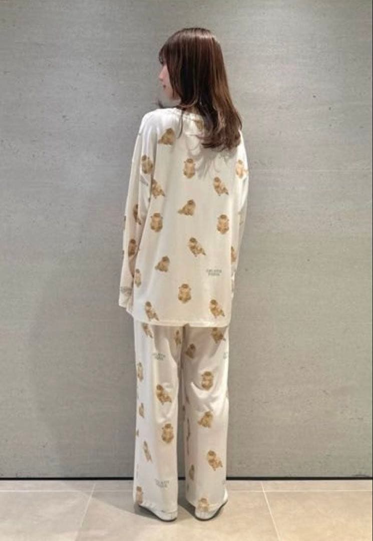 【新品】ジェラートピケ　ポメラニアン総柄ロンT &ロングパンツ