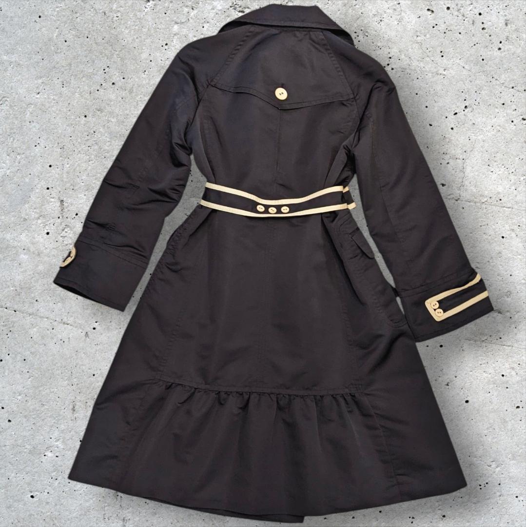 赤字覚悟 セール 美品 mila schön 上品 トレンチコート 黒 L～XL